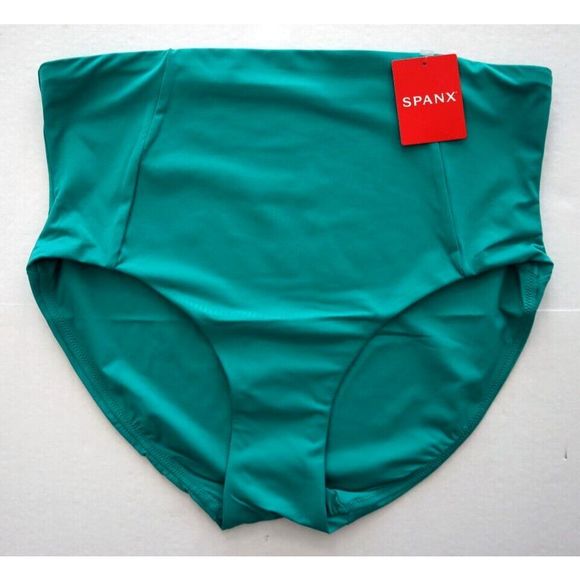 Spanx 50125R Women's Sz L Mystic Green Classic High Rise Swim Brief Bottom - Picture 1 of 8